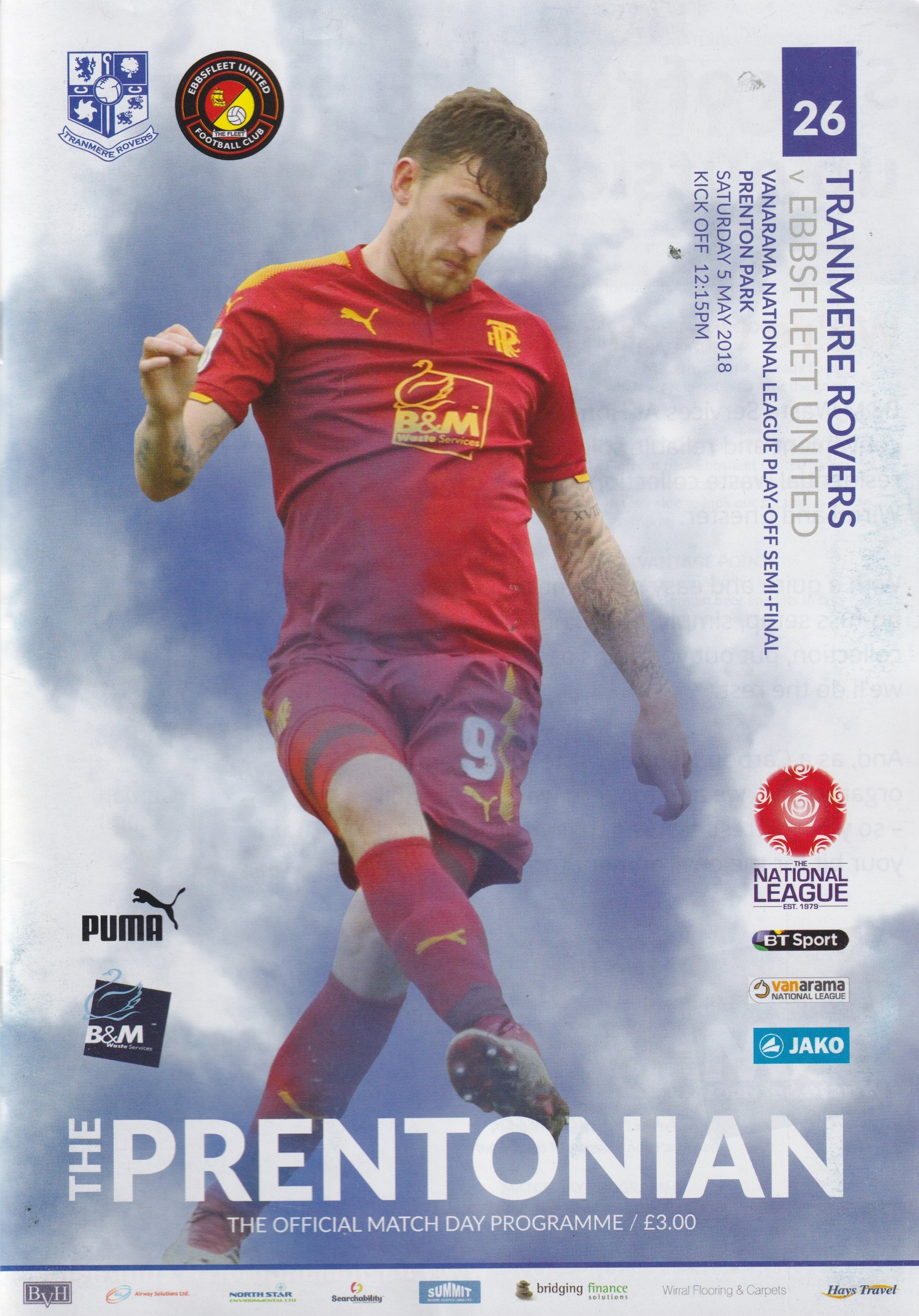 Tranmere Rovers v Ebbsfleet United match programme